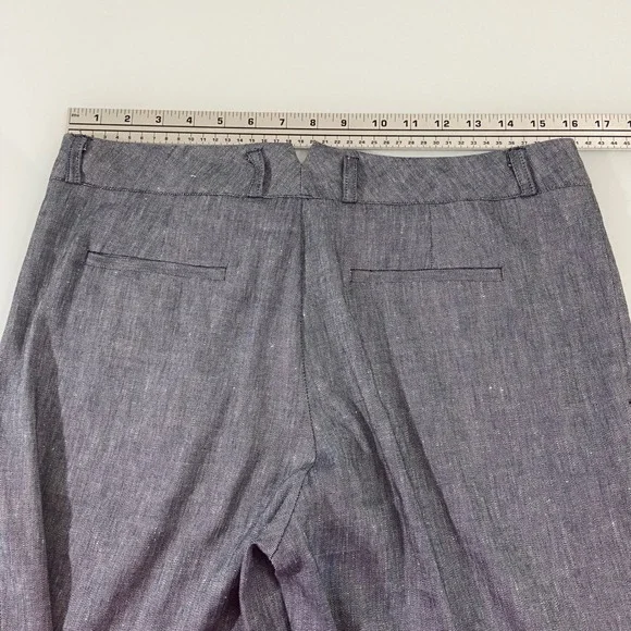 Sigrid Olsen Women's Linen Blend Navy Pants Pleated Front Career Casual Size‎ 8 - Picture 7 of 8